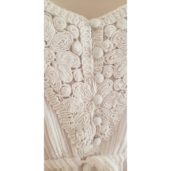 NWT $ 148 GUESS CIEL WHITE CROCHET-TRIM A-LINE DRESS SZ SMALL - Picture 4 of 9